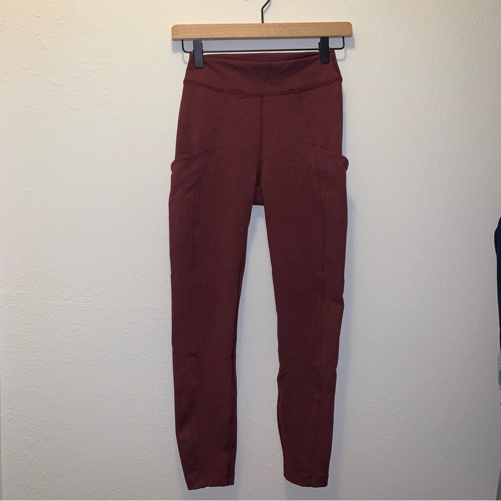 Lululemon Soft Sueded 25” High Rise Tight Red Leggings 6 - Picture 4 of 8